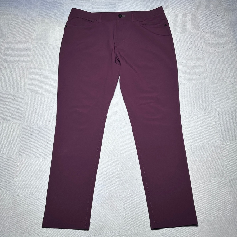 Public Rec Workday 2.0 Pants Mens 34x30 Stretch Performance Tapered Leg Burgundy